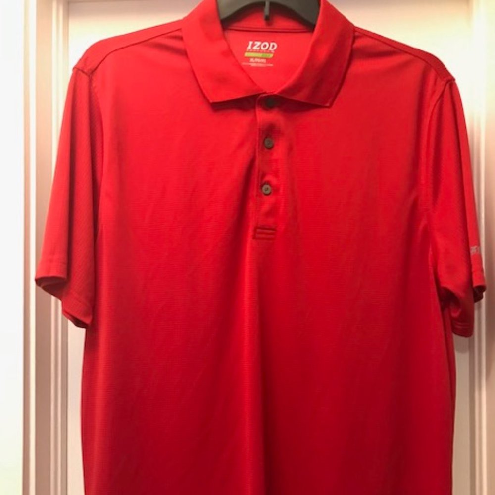 Red short sleeve 3 button polo
